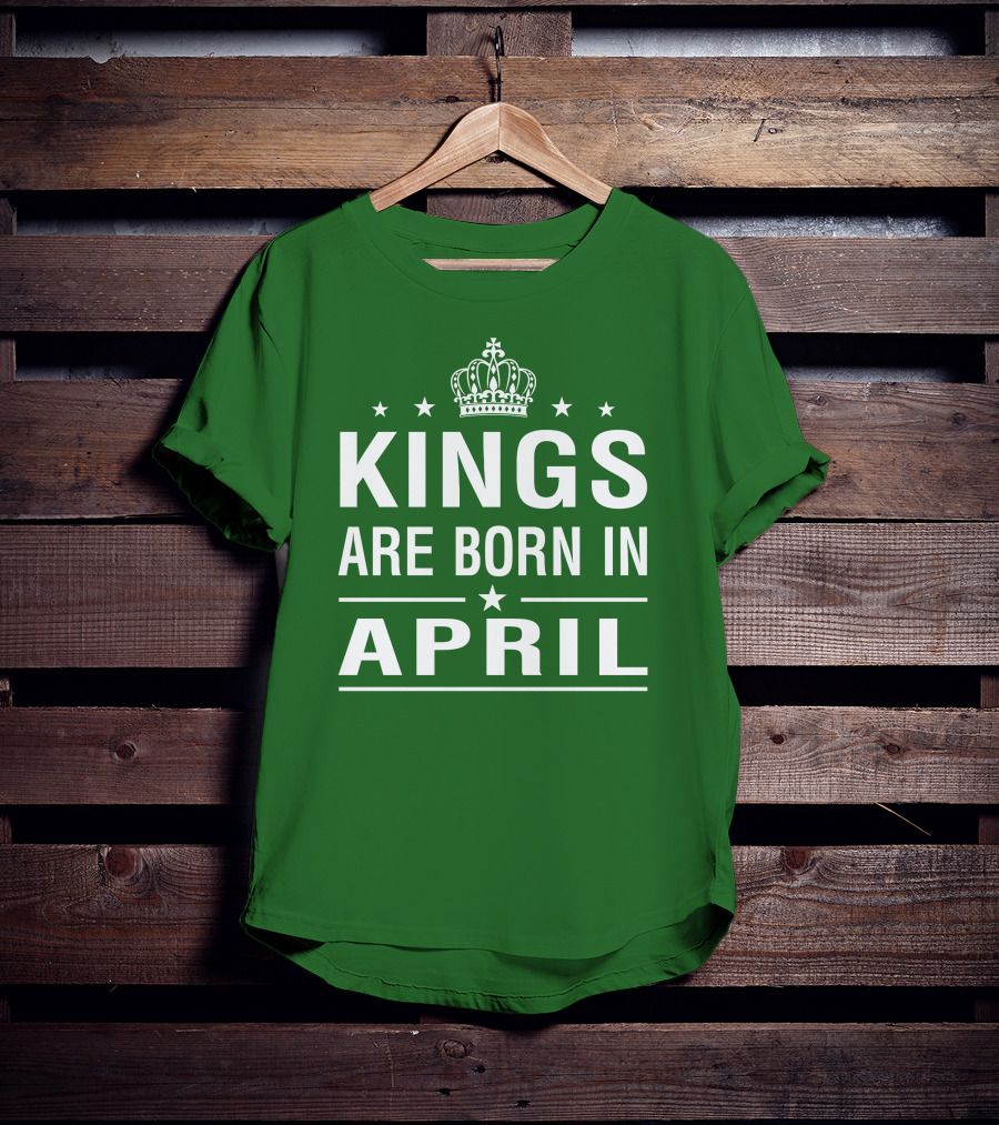 Kings Are Born In April Crown Stars T-Shirt
