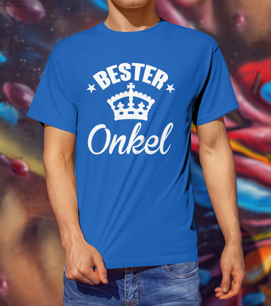 Bester Onkel Der Welt Krone-Star-Blaue Perfektion T-Shirt