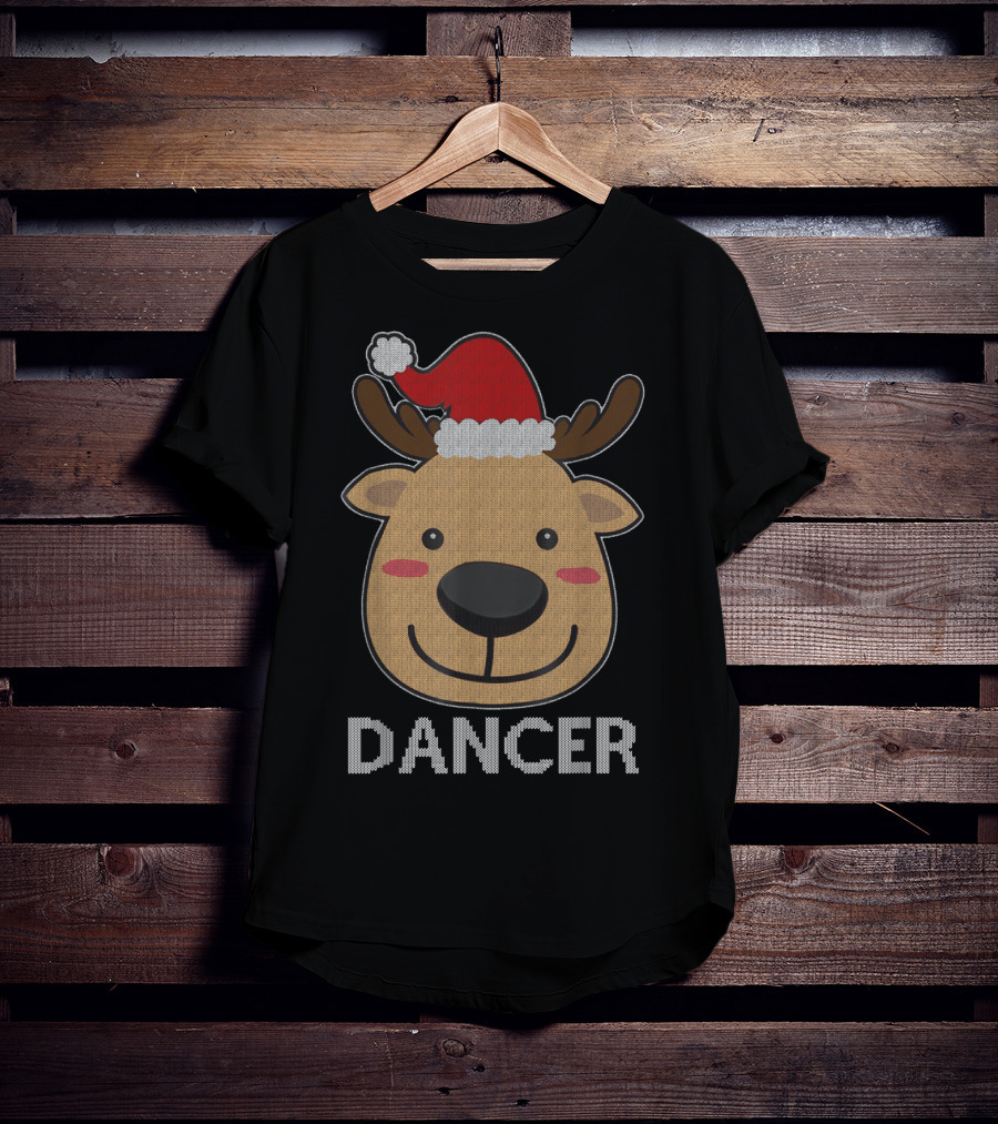 Santa Reindeer Dancer Ugly Christmas T-Shirt