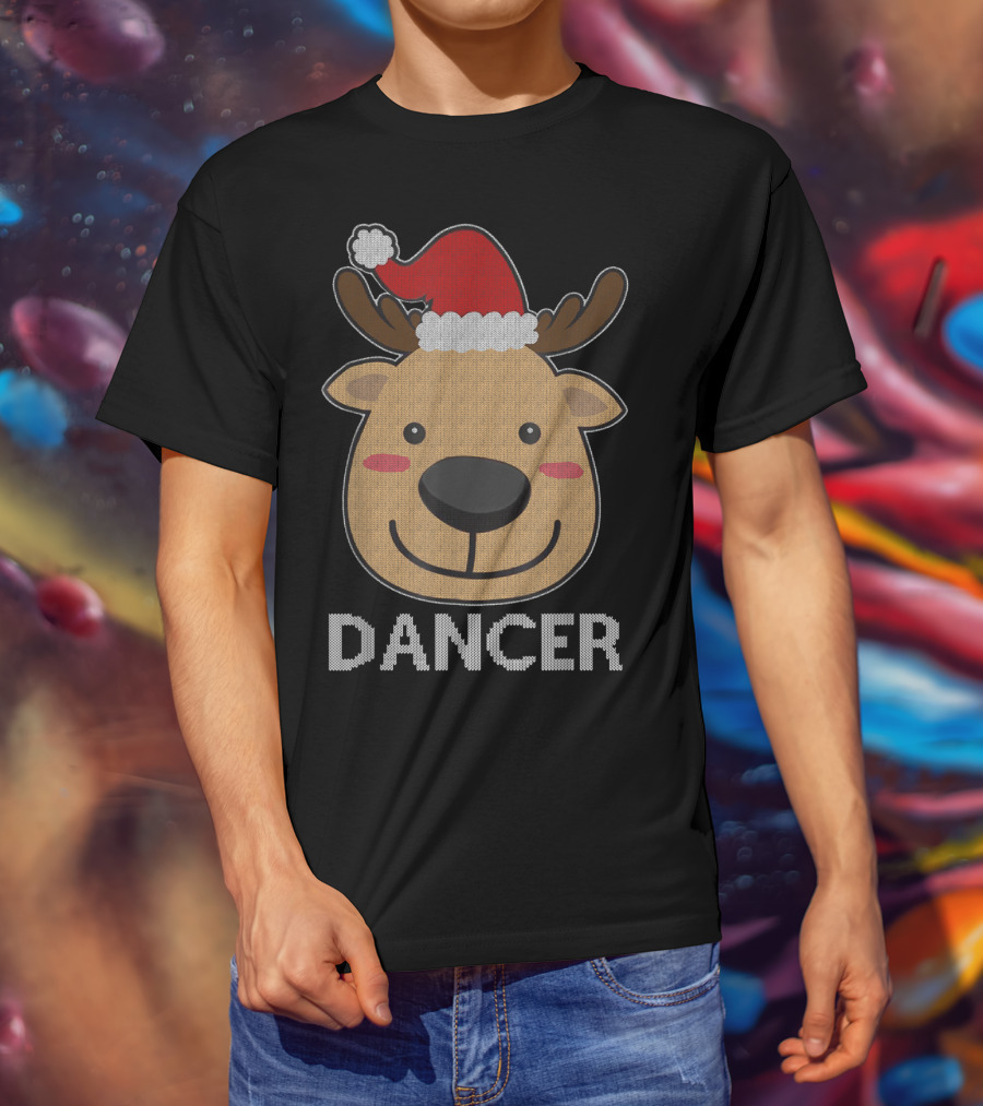 Santa Reindeer Dancer Ugly Christmas T-Shirt