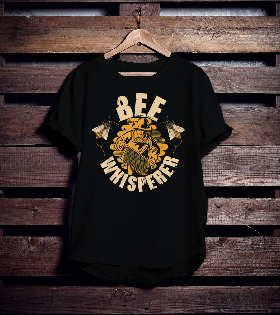 Bee Whisperer Beekeeper Vintage Graphic With Honeybees T-Shirt