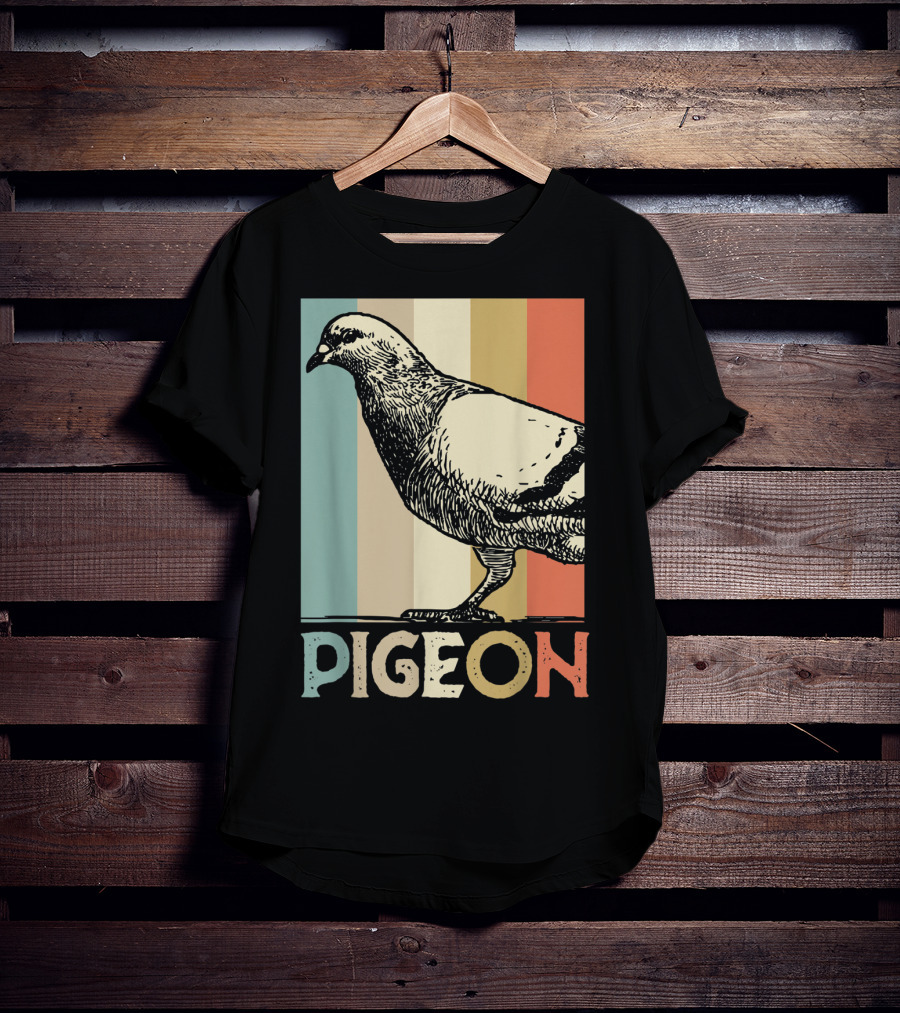 Pigeon Breeder Racing Retro Bird Stripes T-Shirt