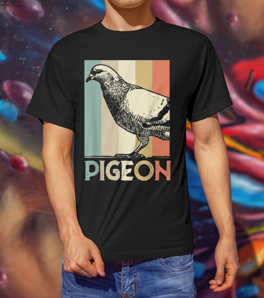 Pigeon Breeder Racing Retro Bird Stripes T-Shirt