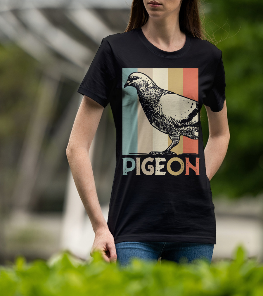 Pigeon Breeder Racing Retro Bird Stripes T-Shirt