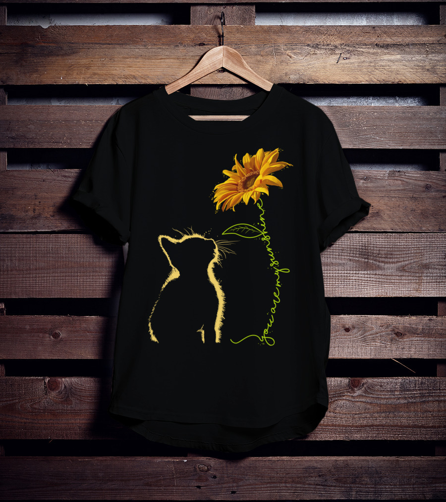 Cat You Are My Sunshine Cat And Sunflower T-Shirt