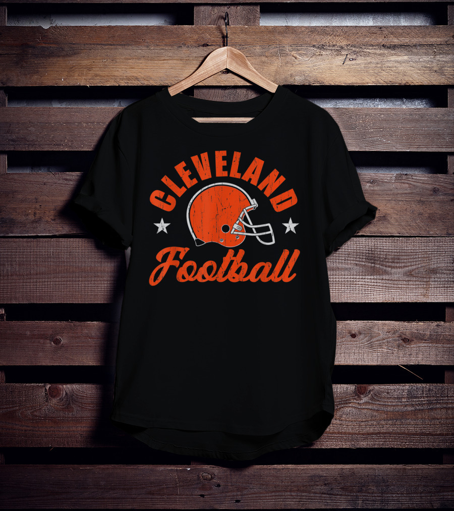 Cleveland Football Ohio State Helmet Stars T-Shirt