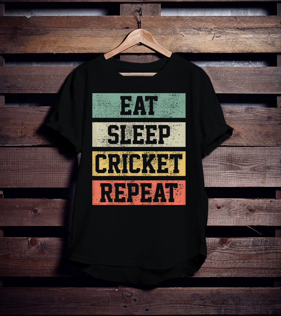 Eat Sleep Cricket Repeat Vintage Player Coach T-Shirt