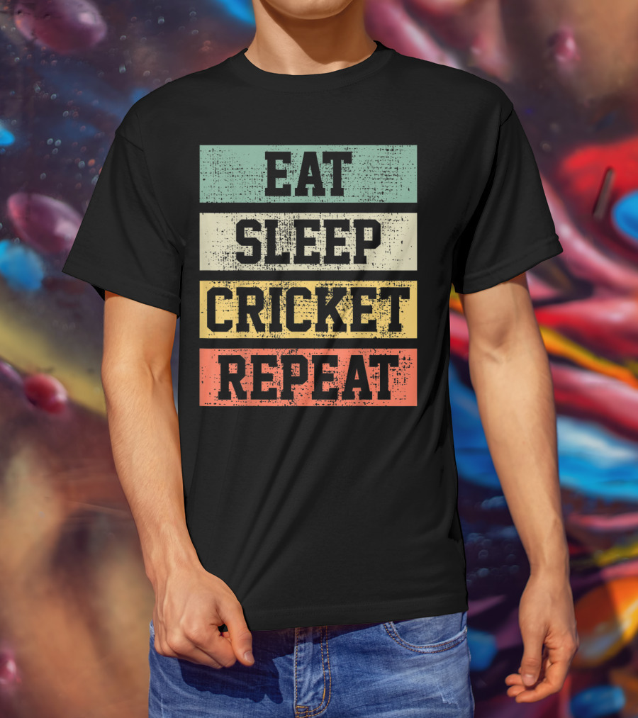 Eat Sleep Cricket Repeat Vintage Player Coach T-Shirt