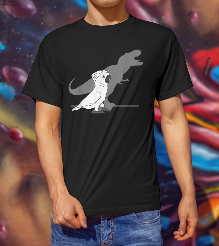 Cute Screaming Parrot Bird Birb Funny Trex T-Shirt