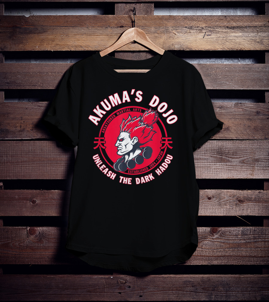 Akuma's Dojo Unleash The Dark Hadou Ansatsuken Martial Arts Japan T-Shirt