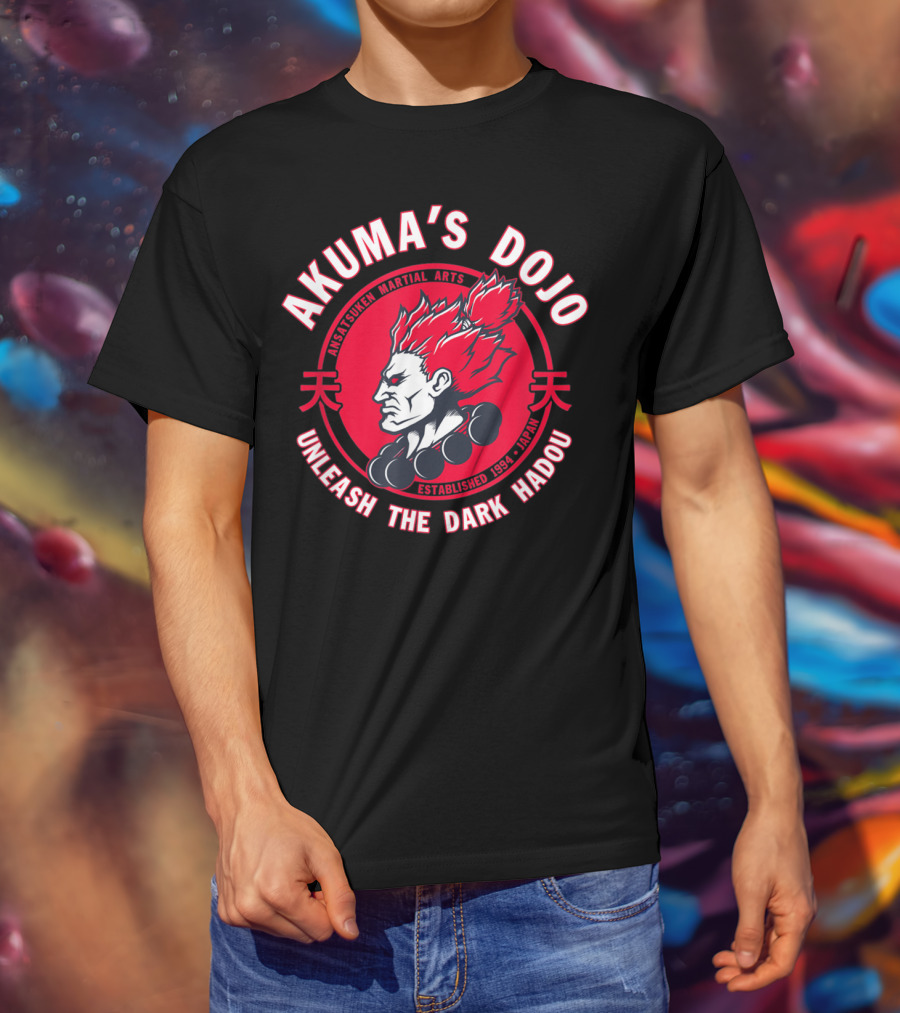 Akuma's Dojo Unleash The Dark Hadou Ansatsuken Martial Arts Japan T-Shirt