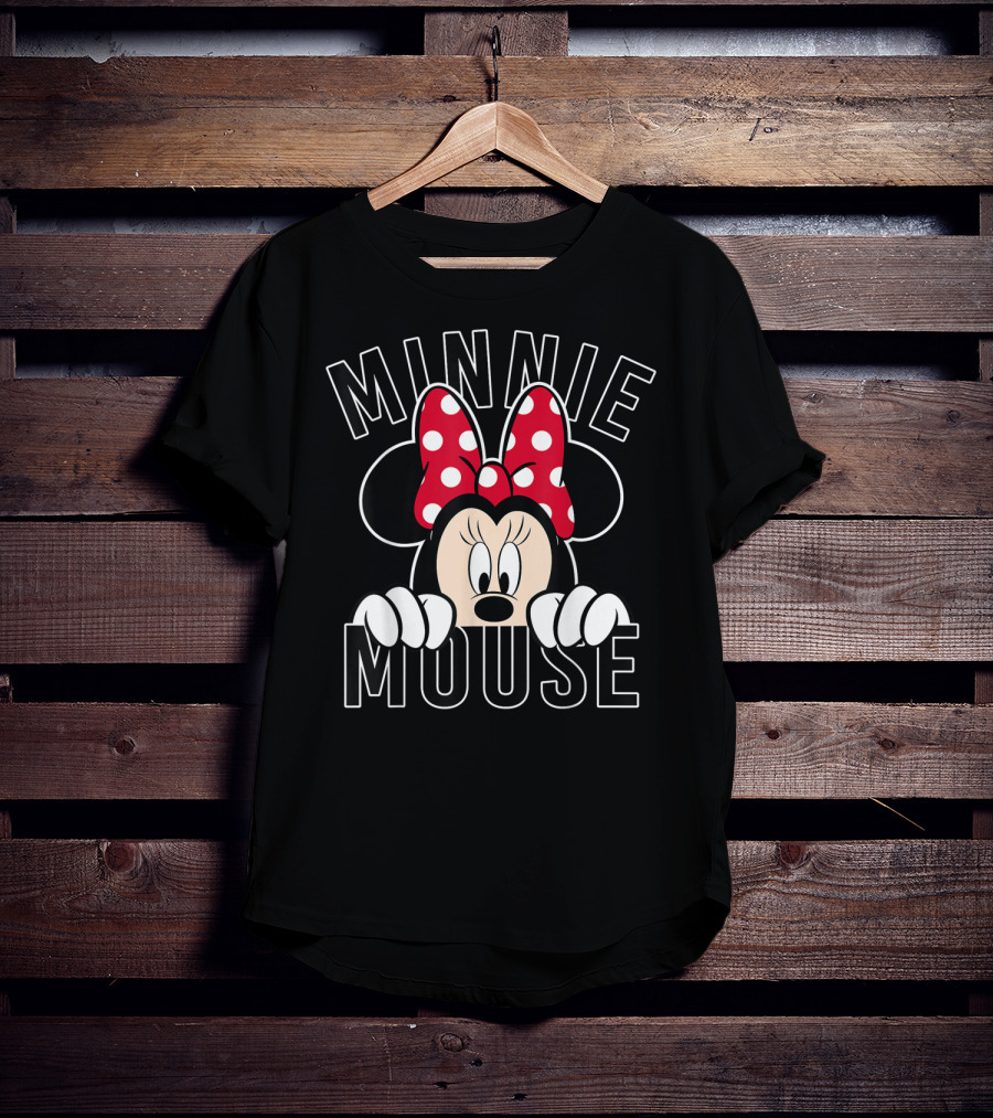 Minnie Mouse Peeking Rock The Dots Minnie T-Shirt
