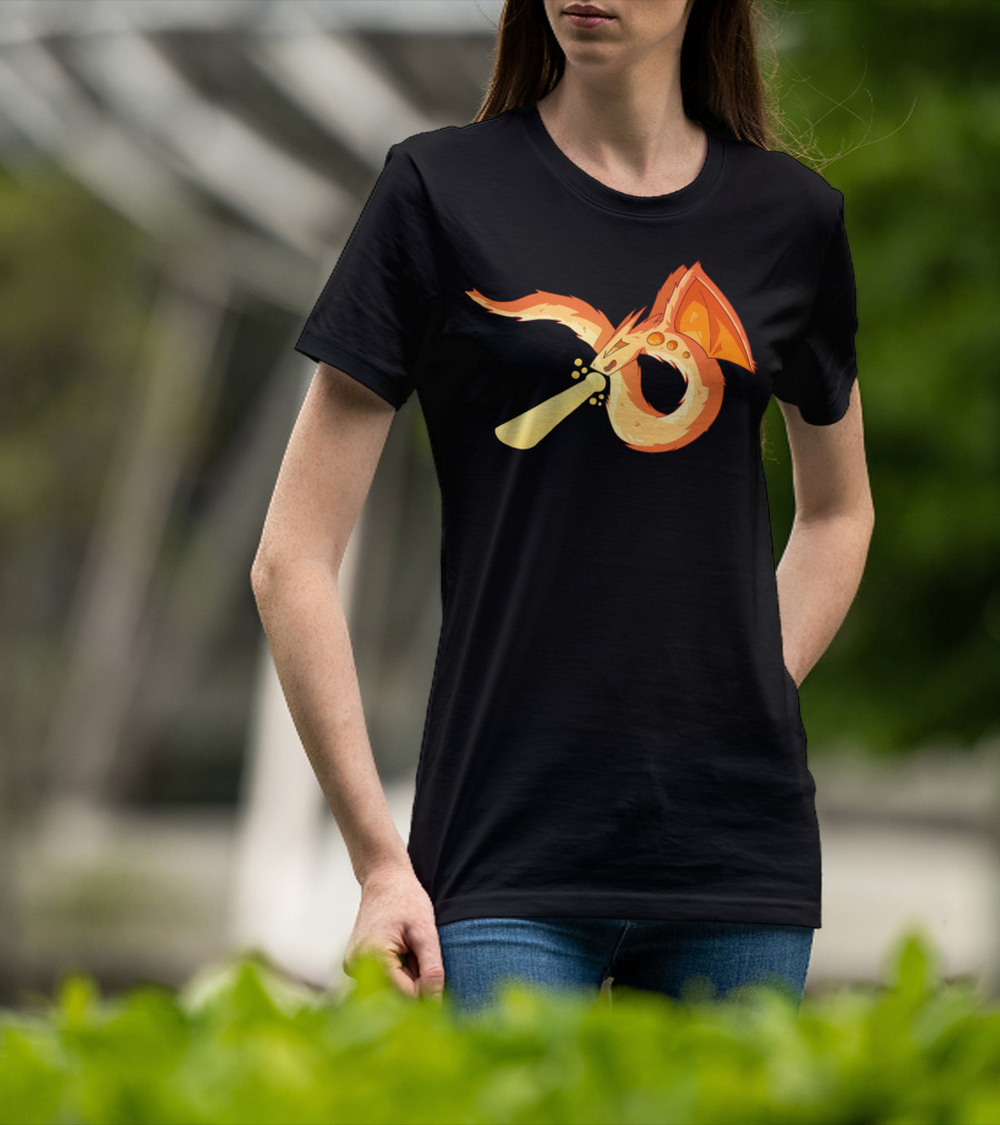 Dragon Flame Fiery Serpent Breathing Light Beam T-Shirt