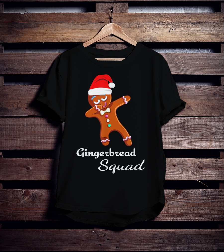 Gingers For Life Dabbing Gingerbread Squad With Santa Hat T-Shirt