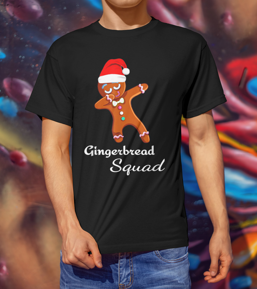 Gingers For Life Dabbing Gingerbread Squad With Santa Hat T-Shirt