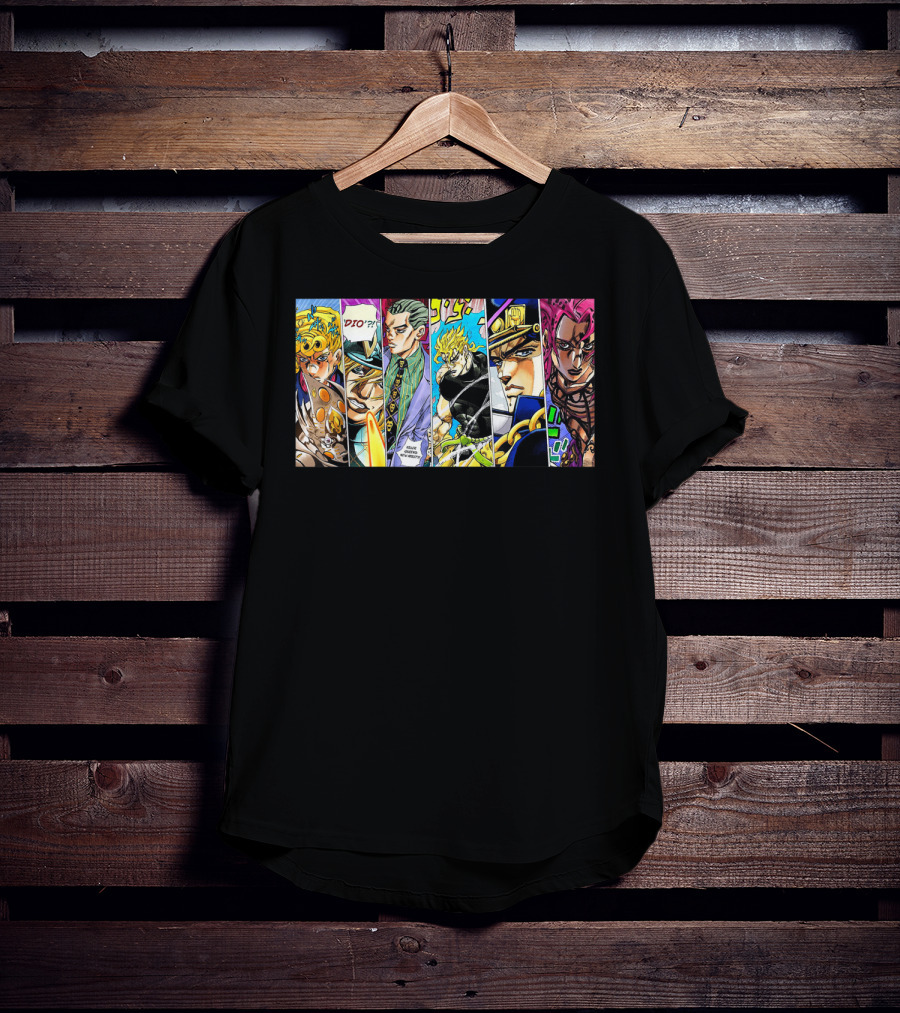 Jojo's Bizarre Adventure Characters Collage Comic Strip T-Shirt