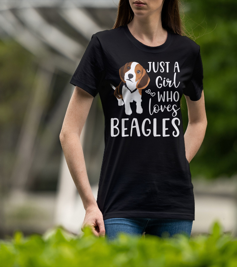 Just A Girl Who Loves Beagles With Cute Hearts And Beagle T-Shirt