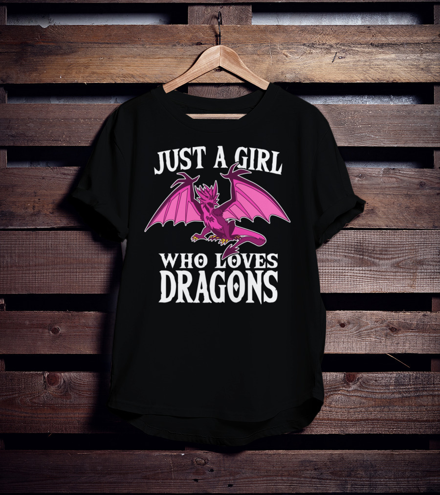 Just A Girl Who Loves Dragons Pink Creature T-Shirt