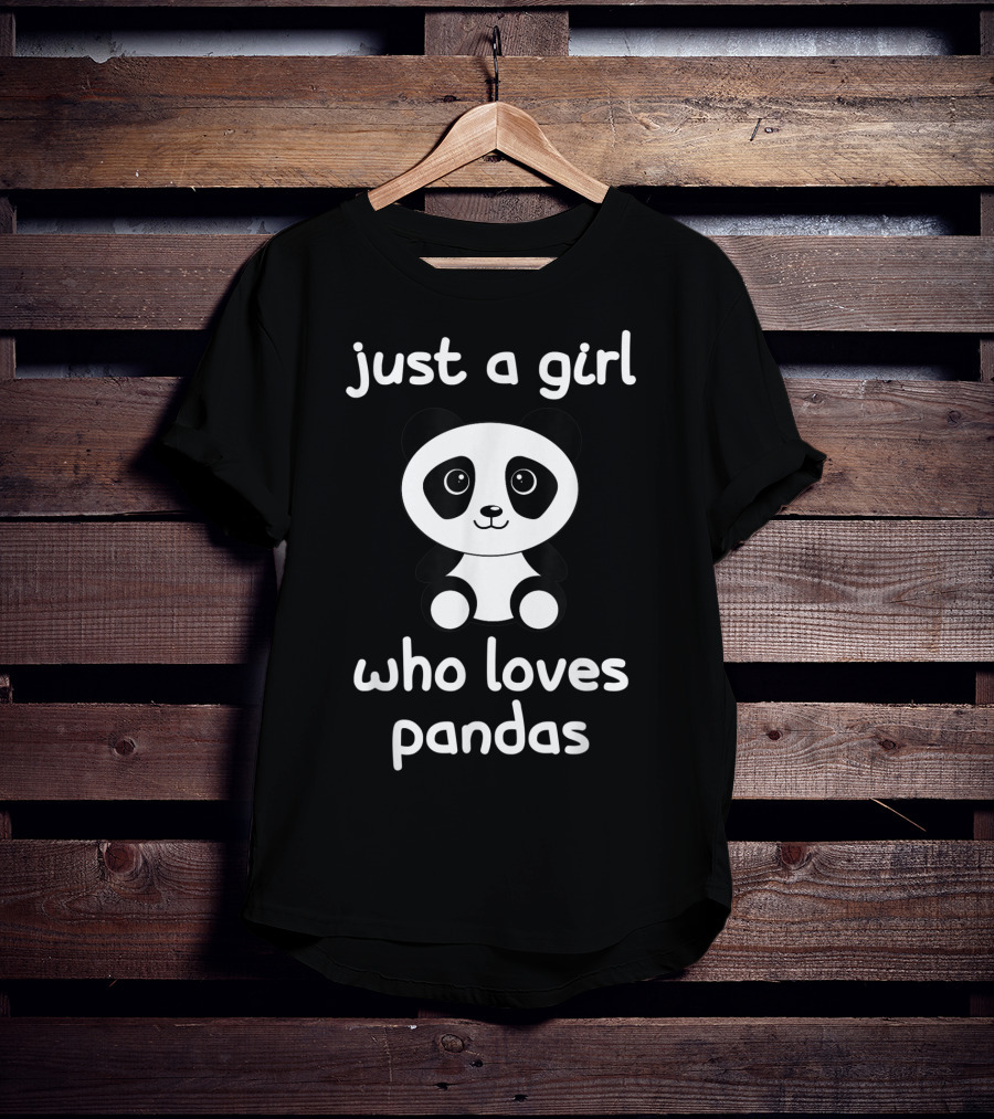 Just A Girl Who Loves Pandas Cute Panda Cartoon T-Shirt