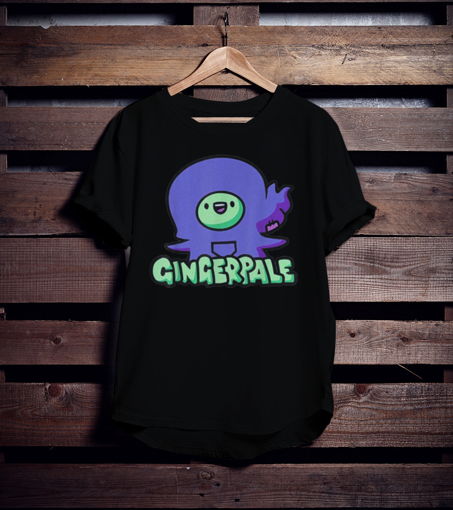 Gingerpale Cute Character With Purple And Green T-Shirt