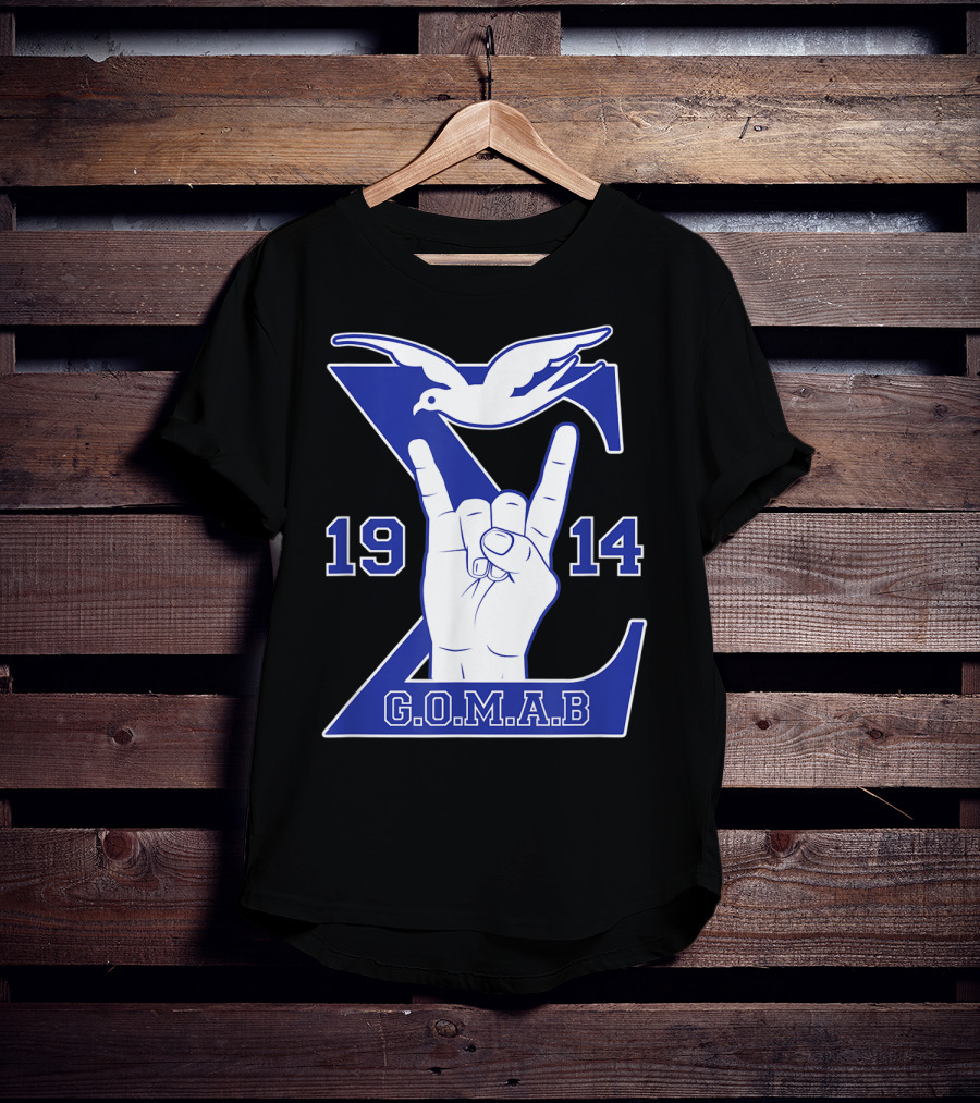 1914 Sigma Dove Hand Sign G.O.M.A.B Blue T-Shirt