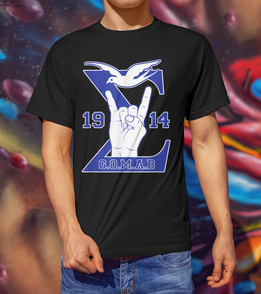 1914 Sigma Dove Hand Sign G.O.M.A.B Blue T-Shirt