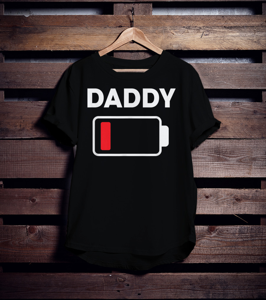 Daddy Low Battery Christmas Family Matching T-Shirt