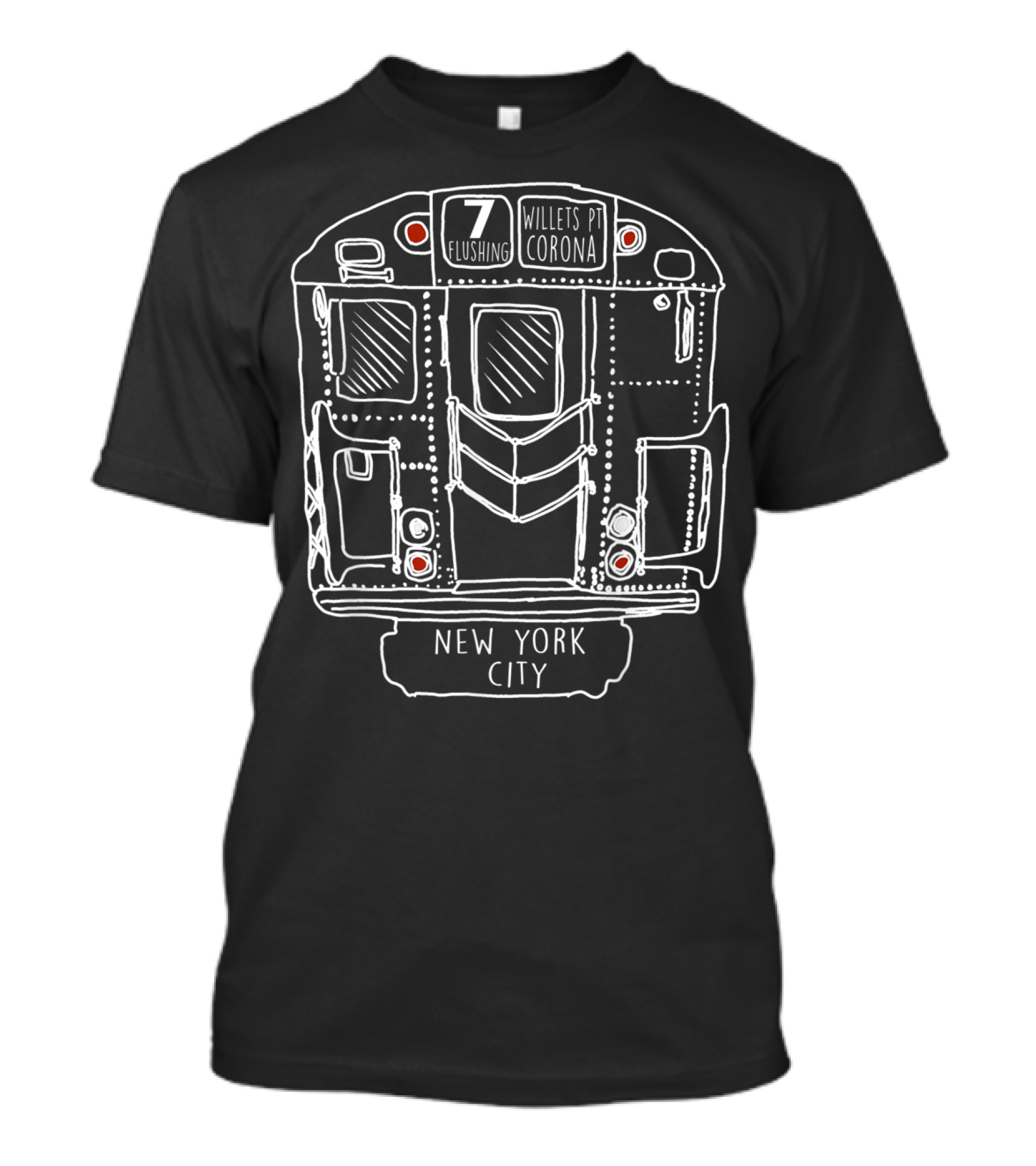 New York City Subway Train 7 Flushing Willets Pt Corona Vintage NYC Train T-Shirt