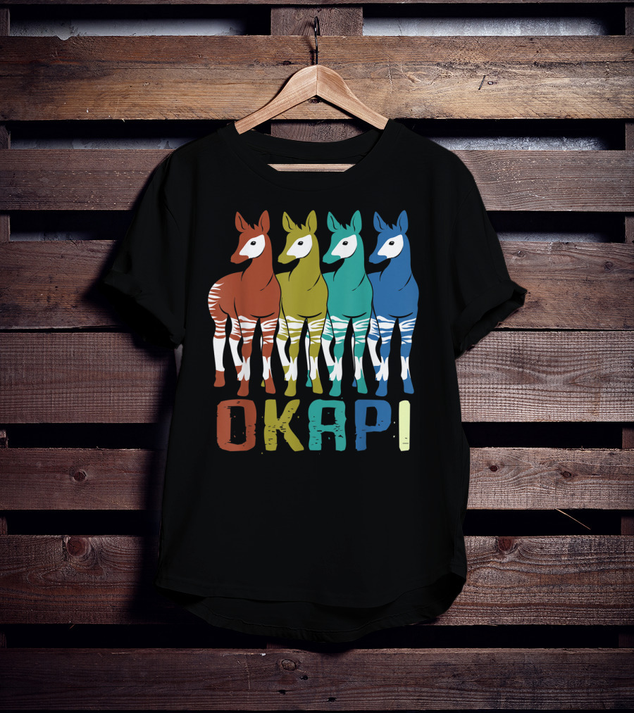 Okapi Family Colorful Okapi Flock T-Shirt