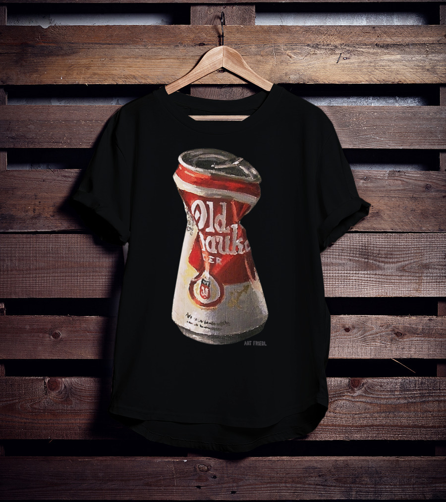 Old Crushed Beer Can Milwaukee Art Friedl T-Shirt