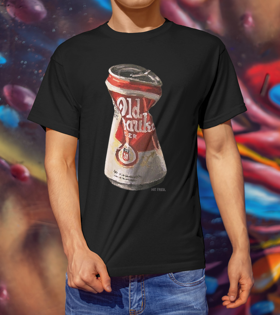 Old Crushed Beer Can Milwaukee Art Friedl T-Shirt
