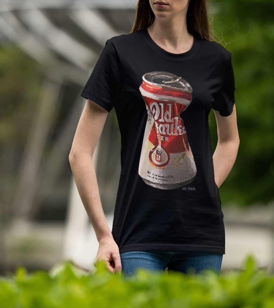 Old Crushed Beer Can Milwaukee Art Friedl T-Shirt