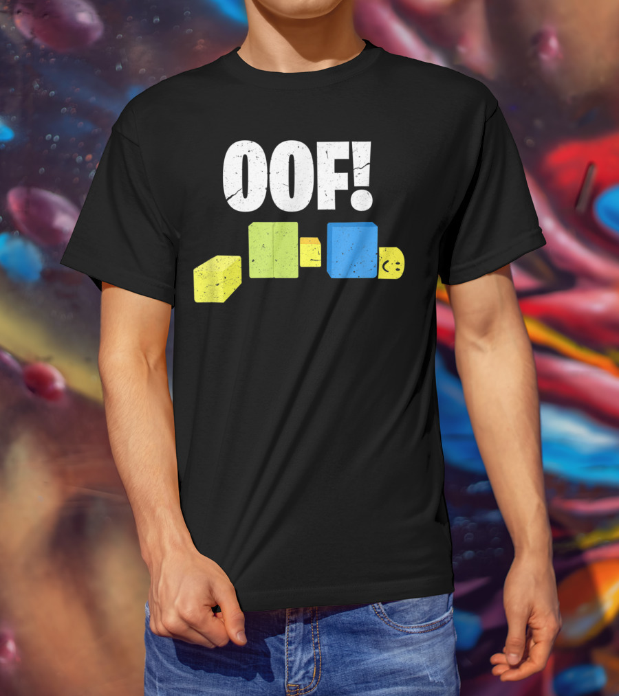 Oof Blox Noob Funny Gamer Blocks Oof Face T-Shirt