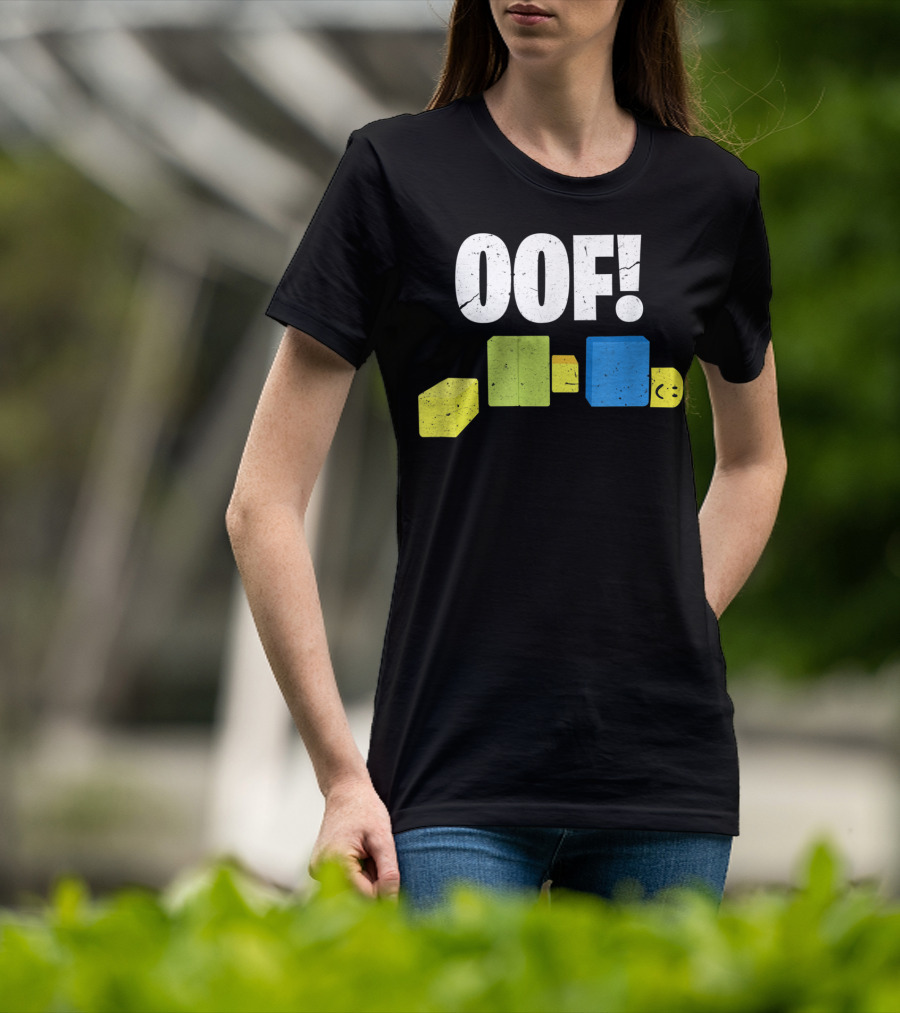 Oof Blox Noob Funny Gamer Blocks Oof Face T-Shirt