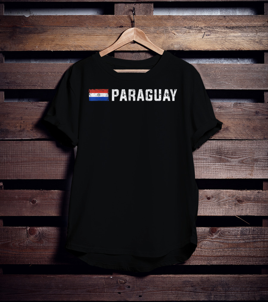 Paraguay Flag With Distressed Text I Love Paraguay T-Shirt