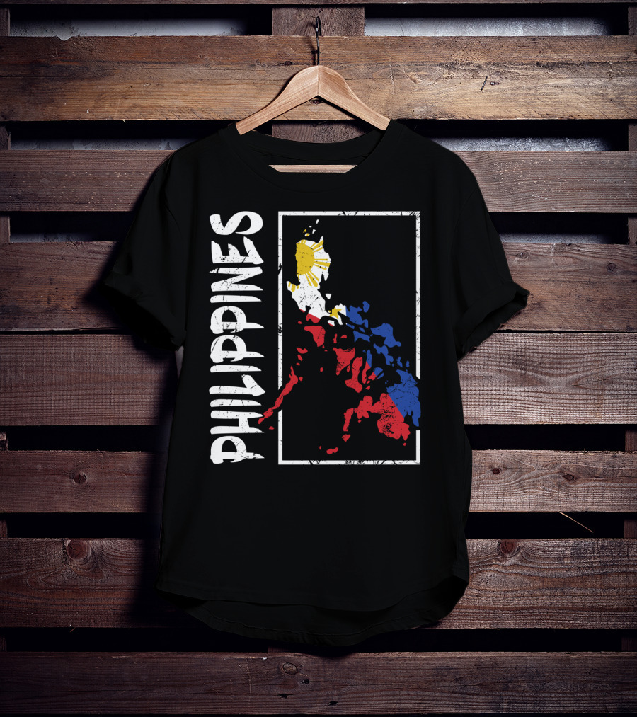 Philippines Flag Map And Filipino Pride T-Shirt