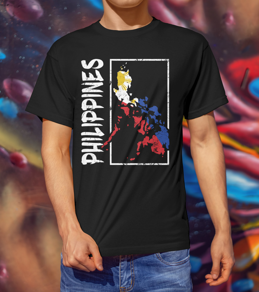 Philippines Flag Map And Filipino Pride T-Shirt