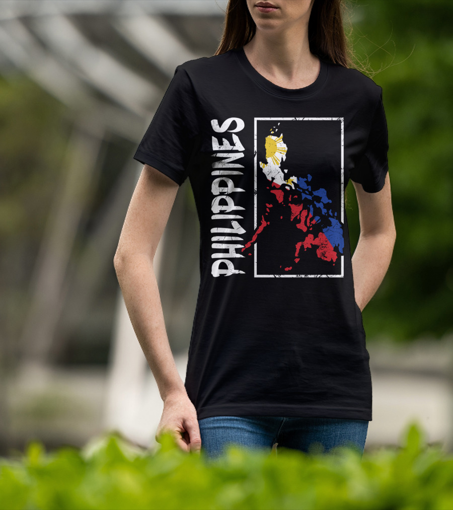 Philippines Flag Map And Filipino Pride T-Shirt