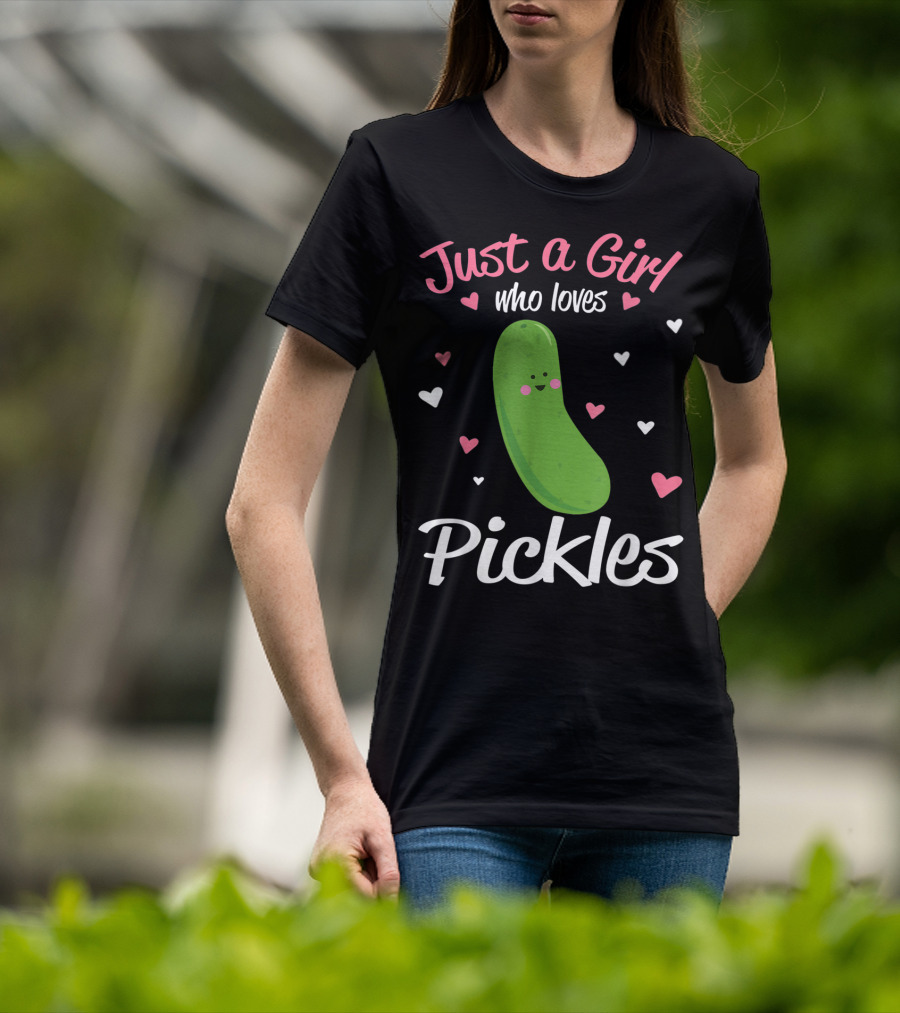 Just A Girl Who Loves Pickles Hearts T-Shirt
