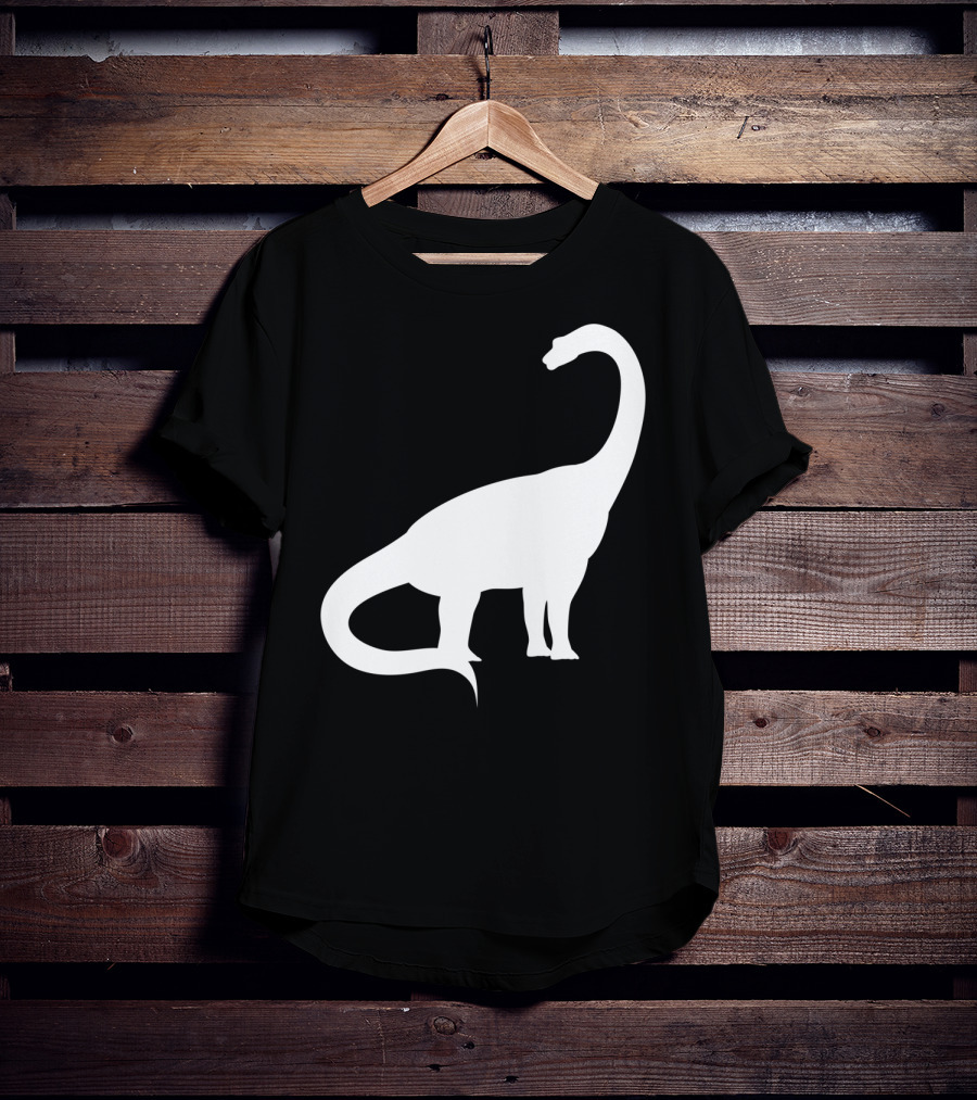 Retro Brachiosaurus Dinosaur Silhouette Classic Minimalist T-Shirt