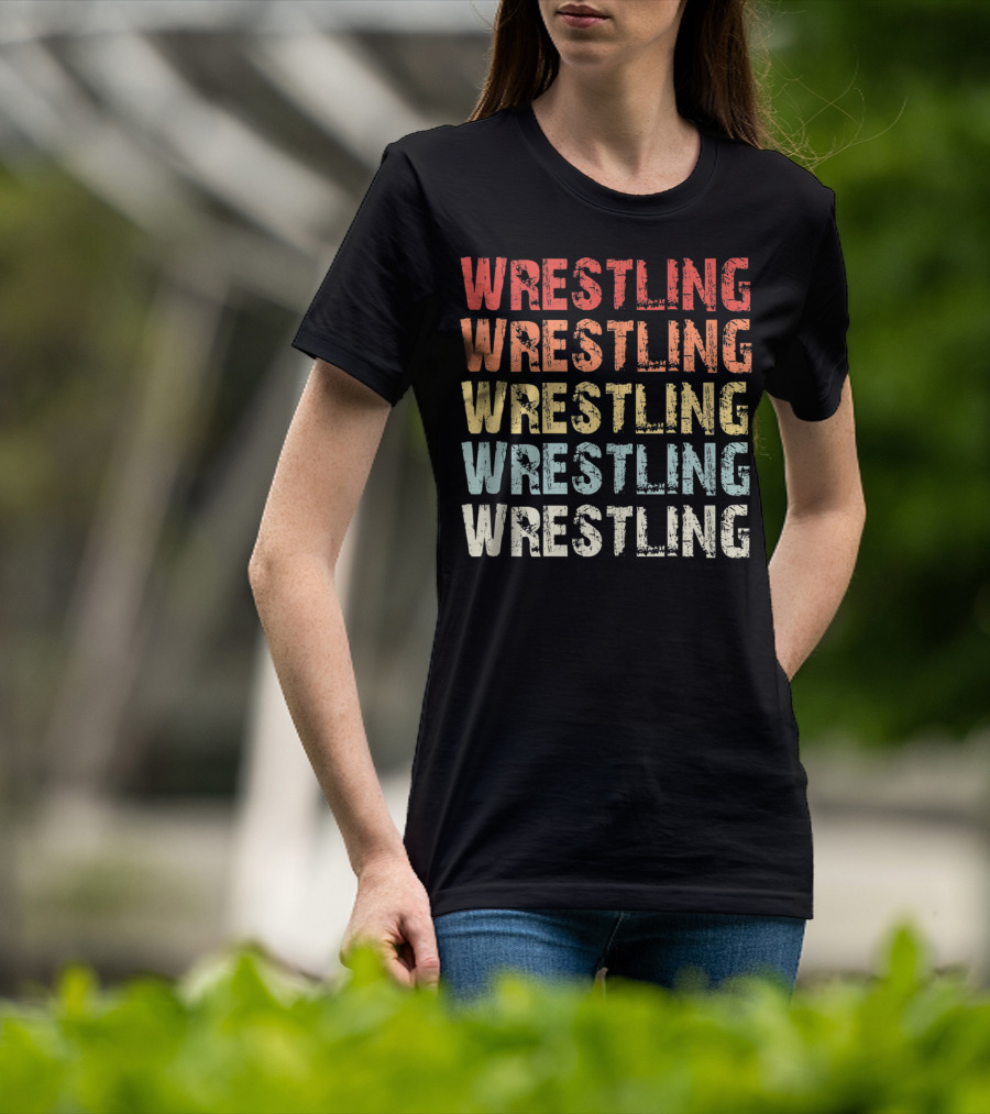Wrestling Wrestling Wrestling Wrestling Wrestling Retro Lover T-Shirt