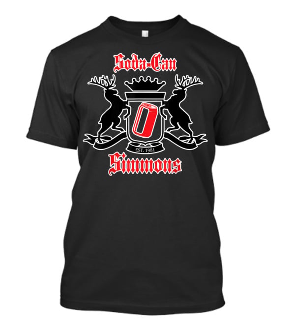 Sodacan Simmons Crest With Red Can Emblem Est. 1981 T-Shirt