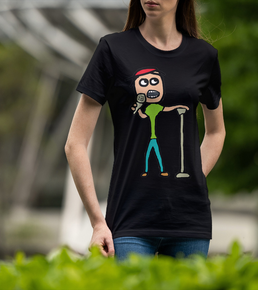 Stand Up Comedy Cartoon Microphone Stage Performance T-Shirt