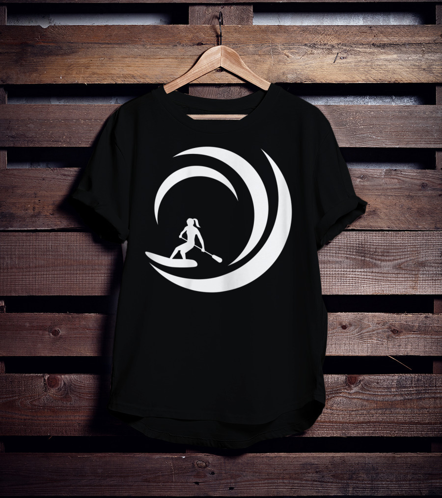 Stand Up Paddle Board SUP Paddling Wave Circle T-Shirt