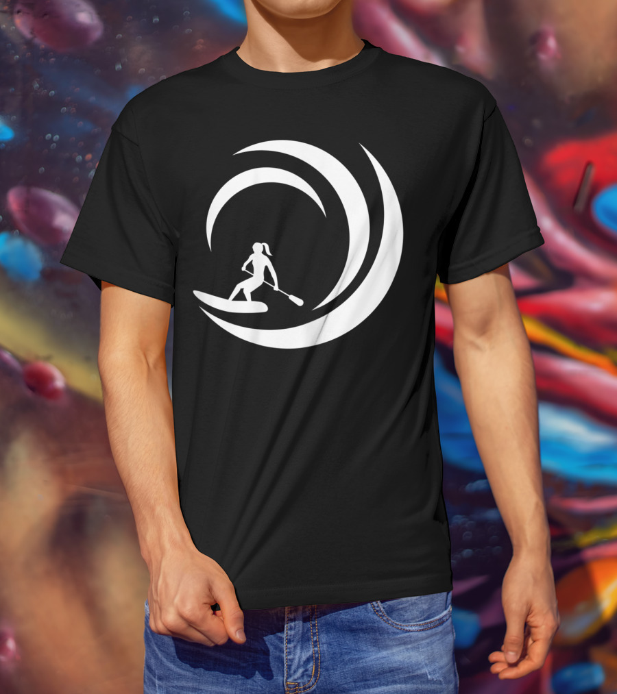 Stand Up Paddle Board SUP Paddling Wave Circle T-Shirt