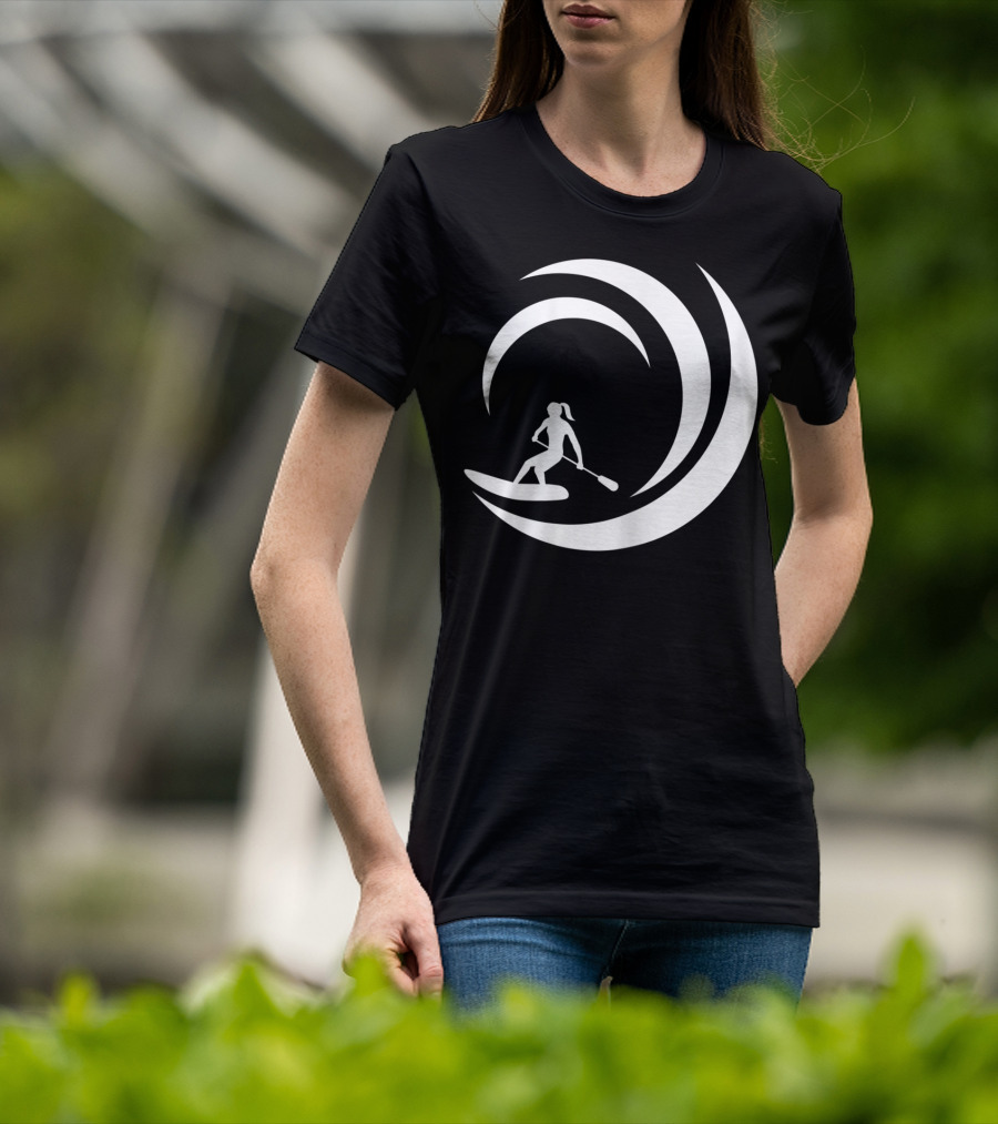 Stand Up Paddle Board SUP Paddling Wave Circle T-Shirt