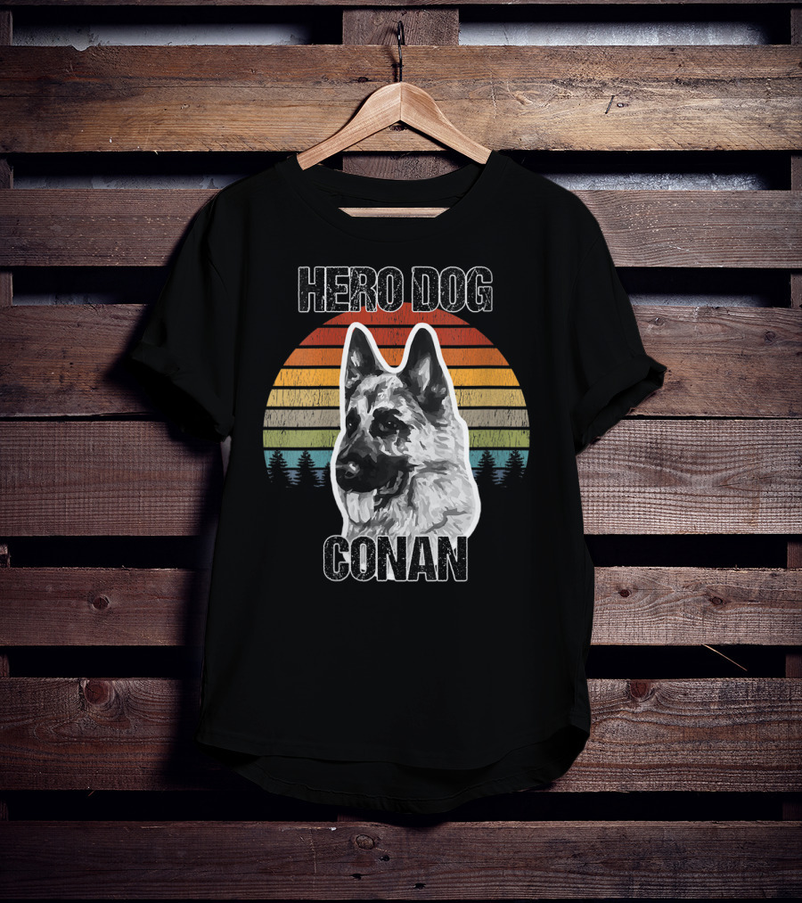 Hero Dog Conan Vintage Style Sunset Stripes T-Shirt