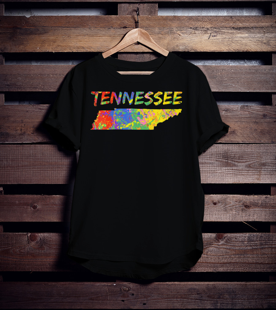 Tennessee Colorful State Outline Brush Stroke T-Shirt