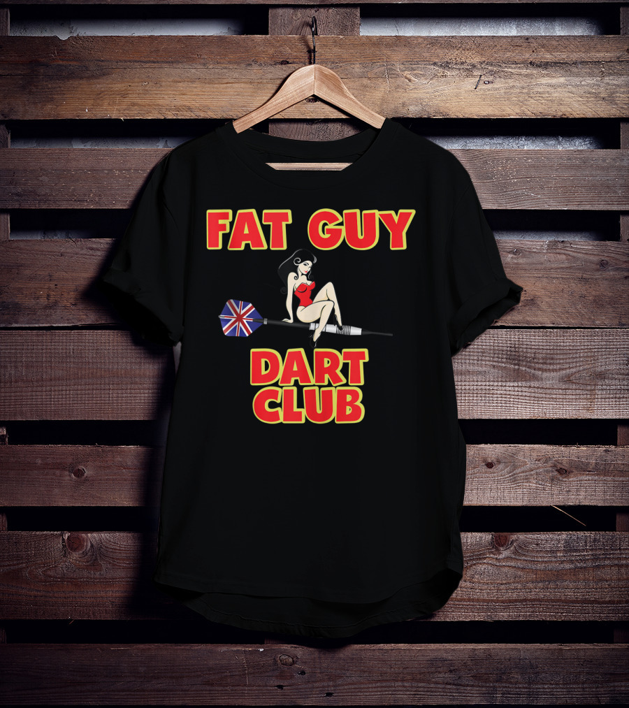 Fat Guy Dart Club Funny Darts Bar Games UK Union Jack T-Shirt