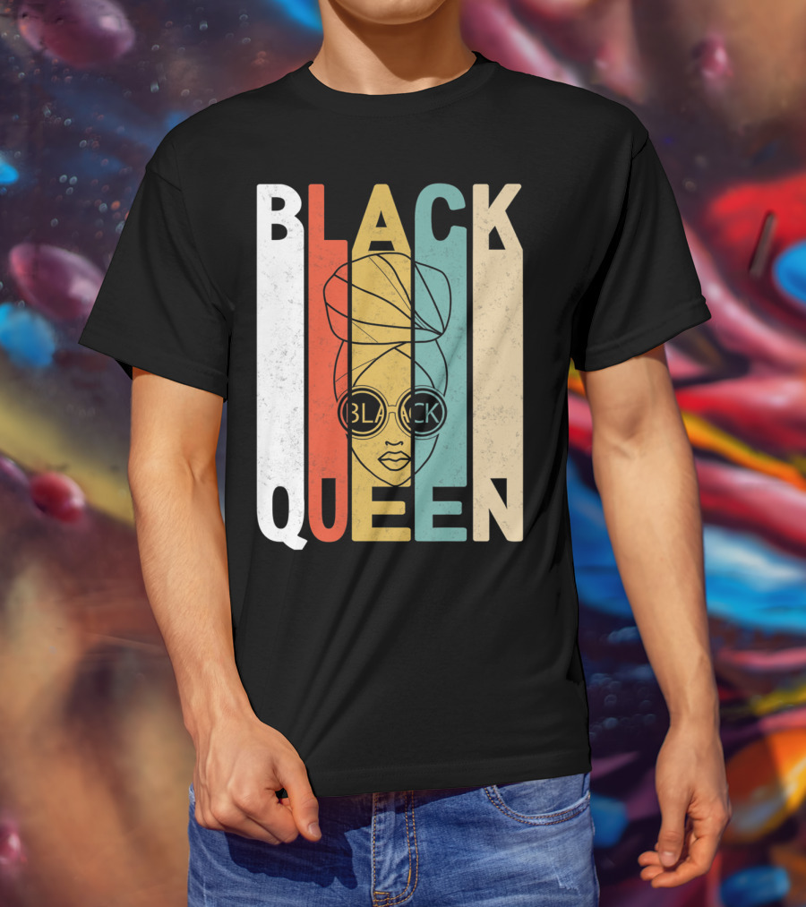 BLACK QUEEN Afro Headwrap Sunglasses T-Shirt